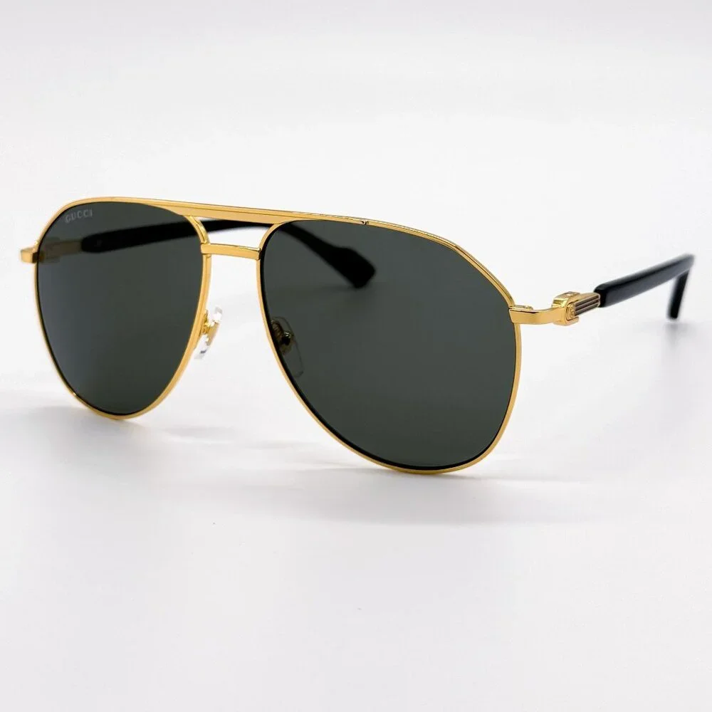 NEW GUCCI SUNGLASSES GG1220S 001 BLACK/GOLD UNISEX EYEWEAR